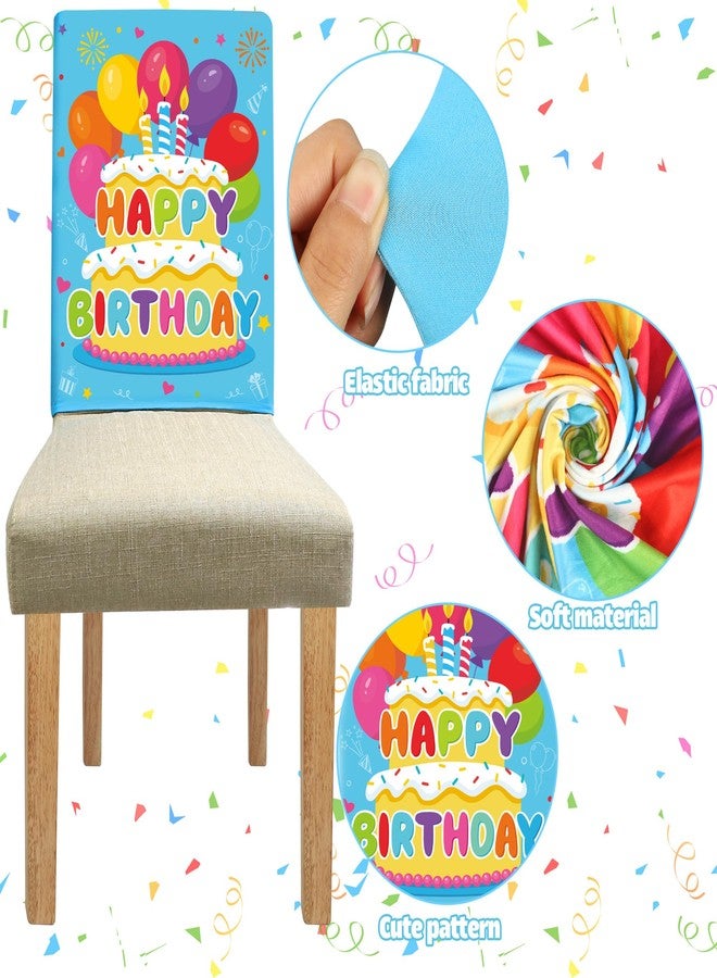 Maniaacer Birthday Chair Covers Birthday Seat Cover Colorful Chair Seat Covers Happy Birthday Dining Chair Slipcovers for Classroom Seat Decorations for Classroom School Home Kids Birthday Party Decor, 2 PCS - Image 3